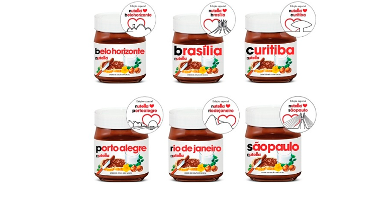 Nutella lança embalagens para homenagear capitais brasileiras
