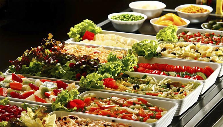 Seu buffet com comida fresca e saudável